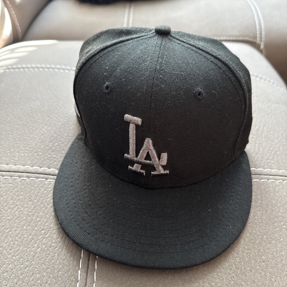 AUTHENTIC LOS ANGELES DODGERS NEW ERA 59FIFTY FITTED HAT BLACK